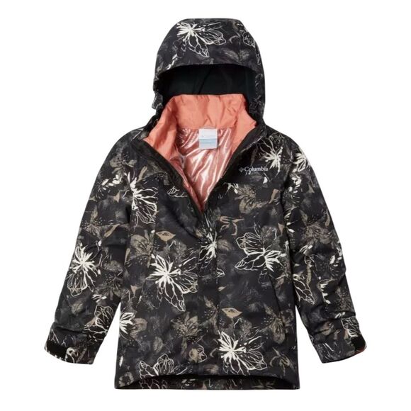 Columbia Girls' Interchange Jacket XL Black Floral Winter Ski Snowboard - Picture 1 of 5